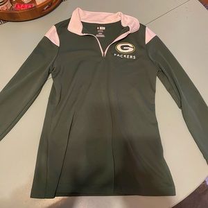 green bay packers nfl team apparel size medium authentic zip up, great gift